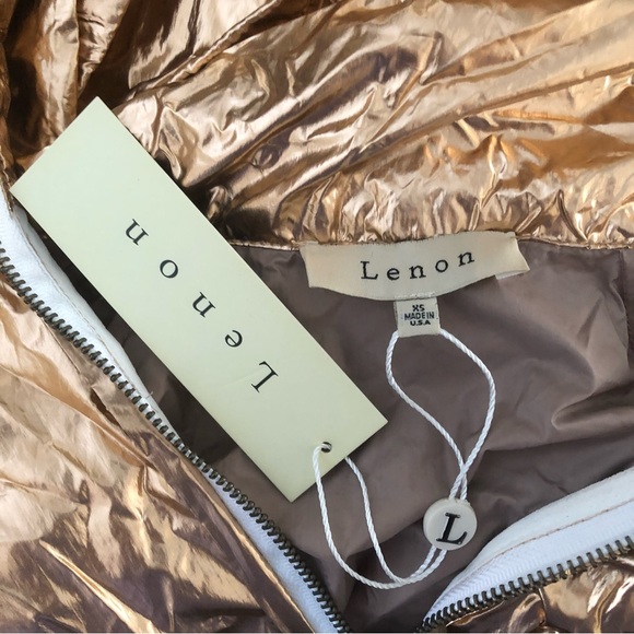 Lenon Golden Metallic Zip Up Jacket NWT Size XS - Picture 3 of 4